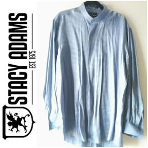 STACEY ADAMS BUTTON UP SHIRT - BLUE